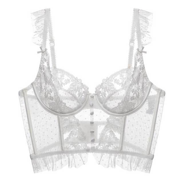 Lace Corset Top Ruffle Short Set