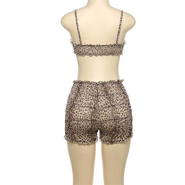 Leopard Mesh Co-ord Short Set