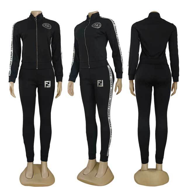 Bronzing Long Sleeve Casual Jogging Suit