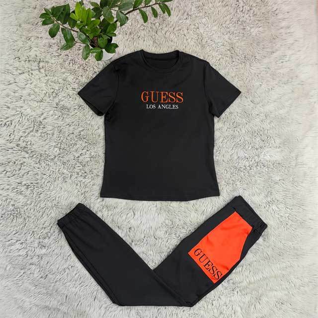 Embroidery Short Sleeve Casual Jogging Suit