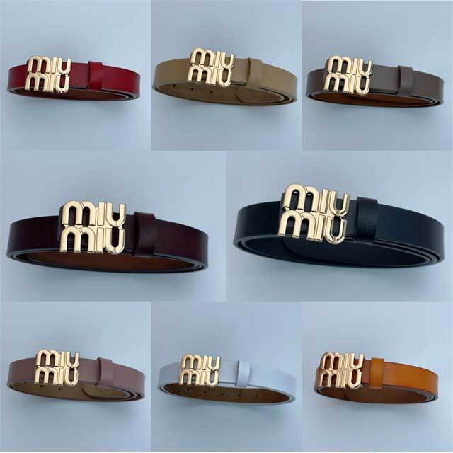 Metal Logo Leather Women Jeans Belt