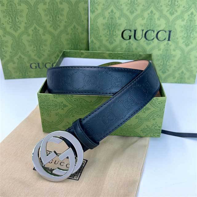 G-Shaped Logo Leather Men Jeans Belt