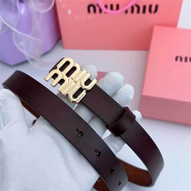 Metal Logo Leather Women Jeans Belt