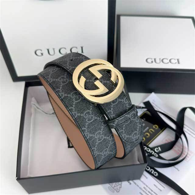 G-Shaped Logo Printed Leather Men Jeans Belt
