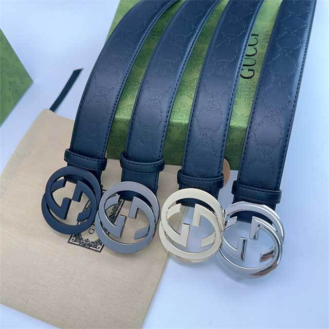 G-Shaped Logo Leather Men Jeans Belt