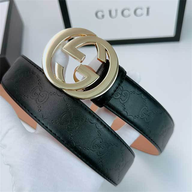G-Shaped Logo Leather Men Jeans Belt