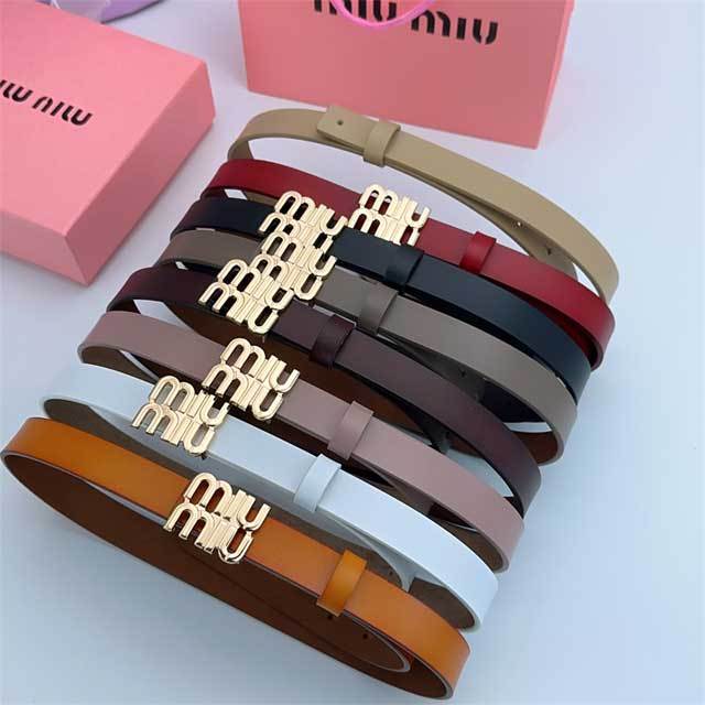 Metal Logo Leather Women Jeans Belt