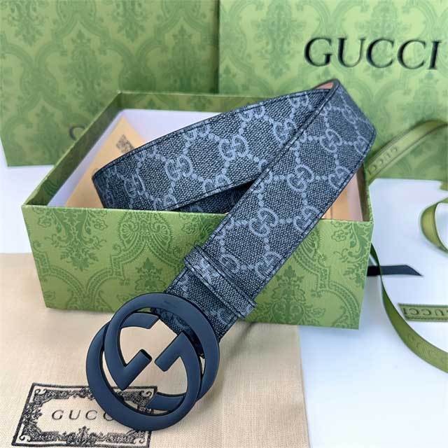 G-Shaped Logo Printed Leather Men Jeans Belt