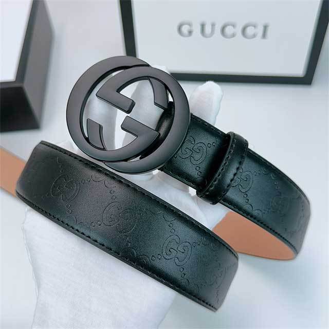 G-Shaped Logo Leather Men Jeans Belt