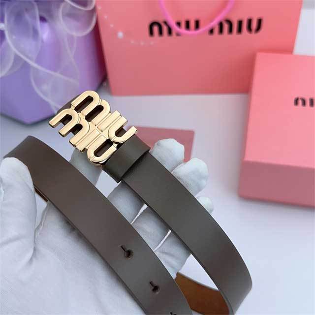 Metal Logo Leather Women Jeans Belt