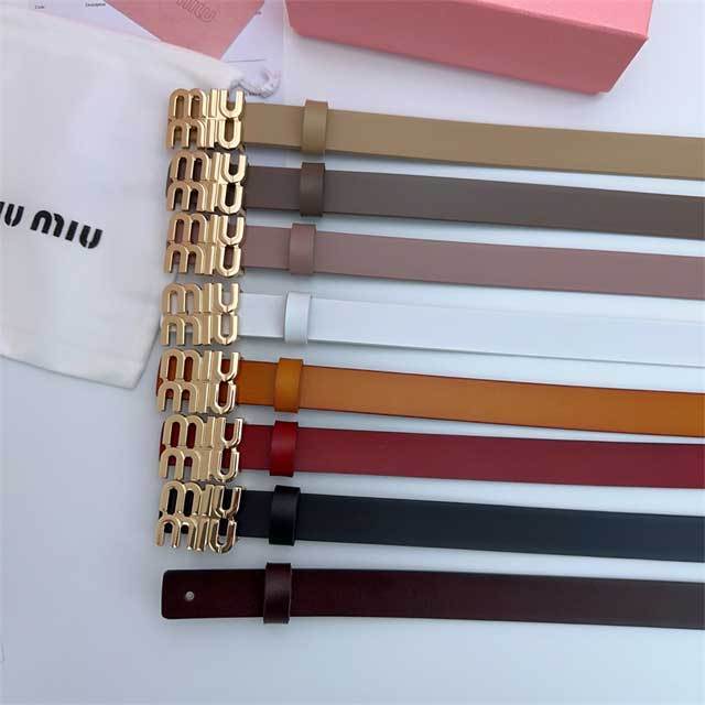 Metal Logo Leather Women Jeans Belt