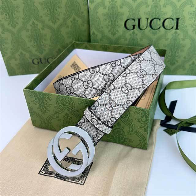 G-Shaped Logo Printed Leather Men Jeans Belt