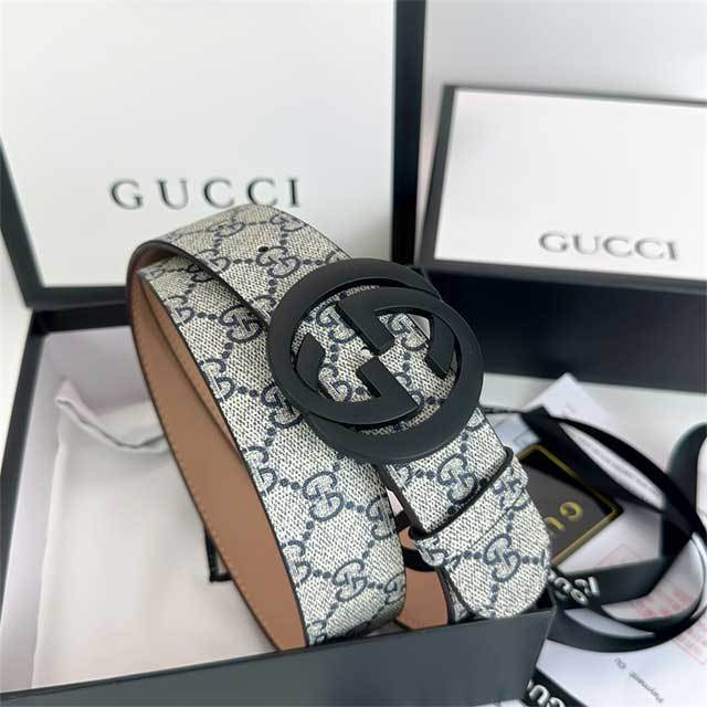 G-Shaped Logo Printed Leather Men Jeans Belt