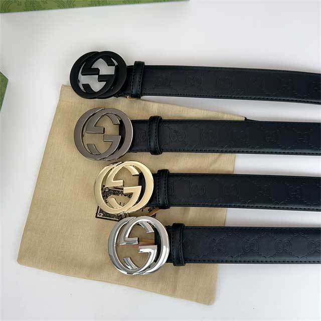 G-Shaped Logo Leather Men Jeans Belt