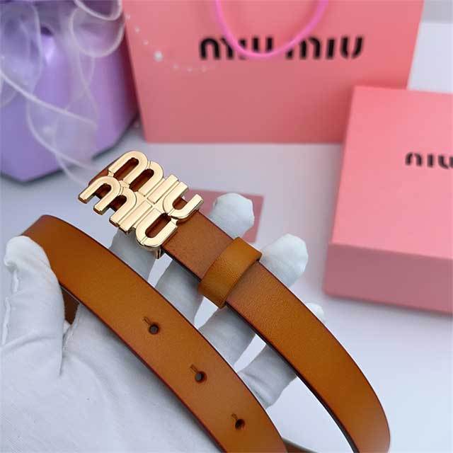 Metal Logo Leather Women Jeans Belt