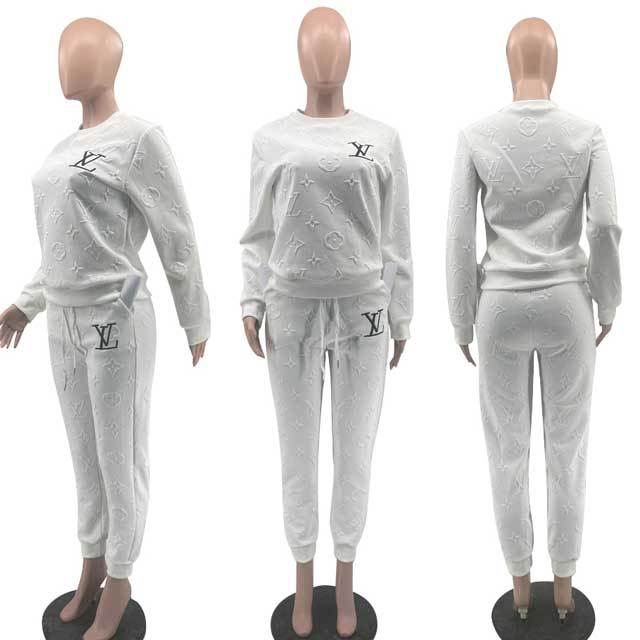 Embroidery Embossing Long Sleeve Fall Jogging Suit