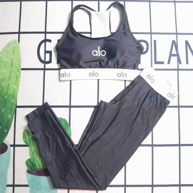 Letter Design Tank Top Skinny Tracksuit
