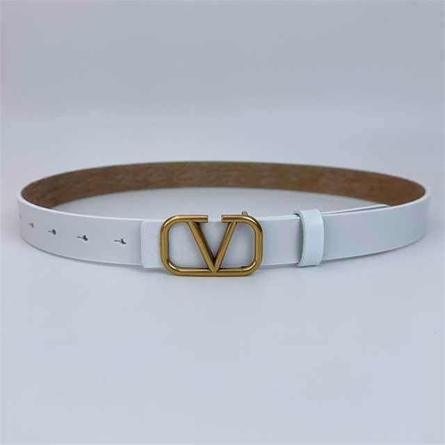 Metal Logo Women Leather Casual Belt