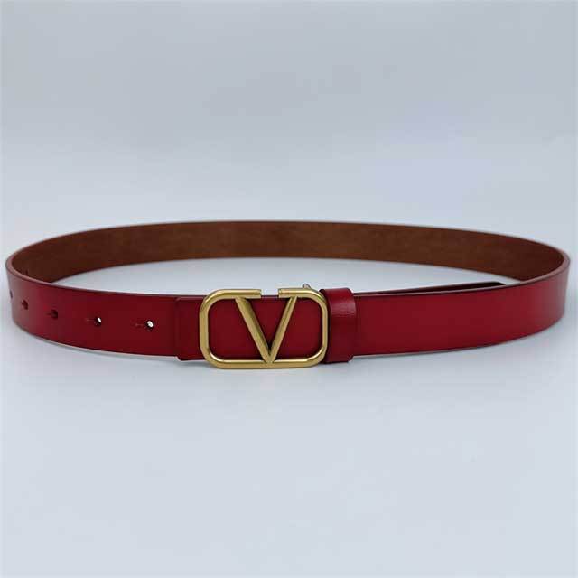 Metal Logo Women Leather Casual Belt