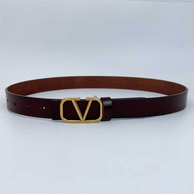 Metal Logo Women Leather Casual Belt