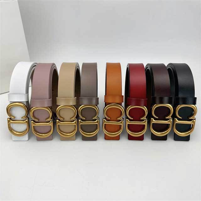 Vintage Women Simple Trousers Leather Belt