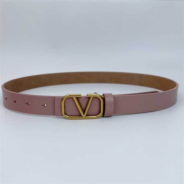 Metal Logo Women Leather Casual Belt
