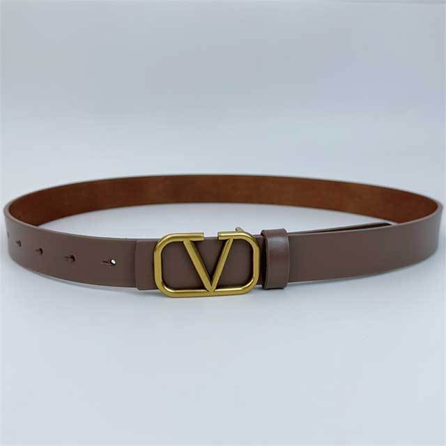 Metal Logo Women Leather Casual Belt
