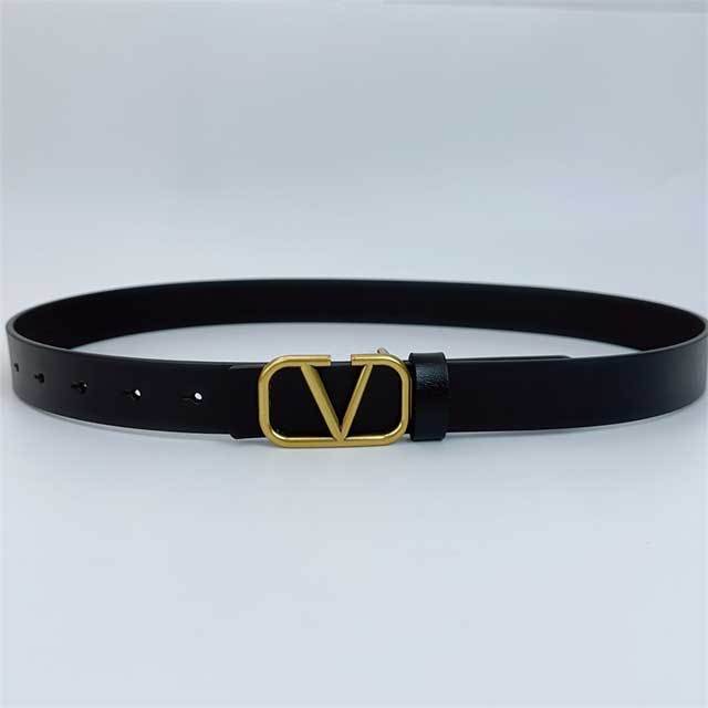 Metal Logo Women Leather Casual Belt