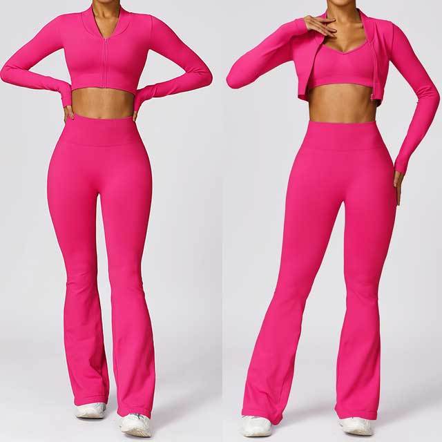 Tight-fitting Seamless Yoga Pant Suit 3 Pieces