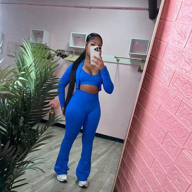 Tight-fitting Seamless Yoga Pant Suit 3 Pieces