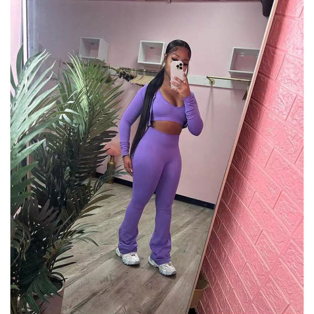 Tight-fitting Seamless Yoga Pant Suit 3 Pieces