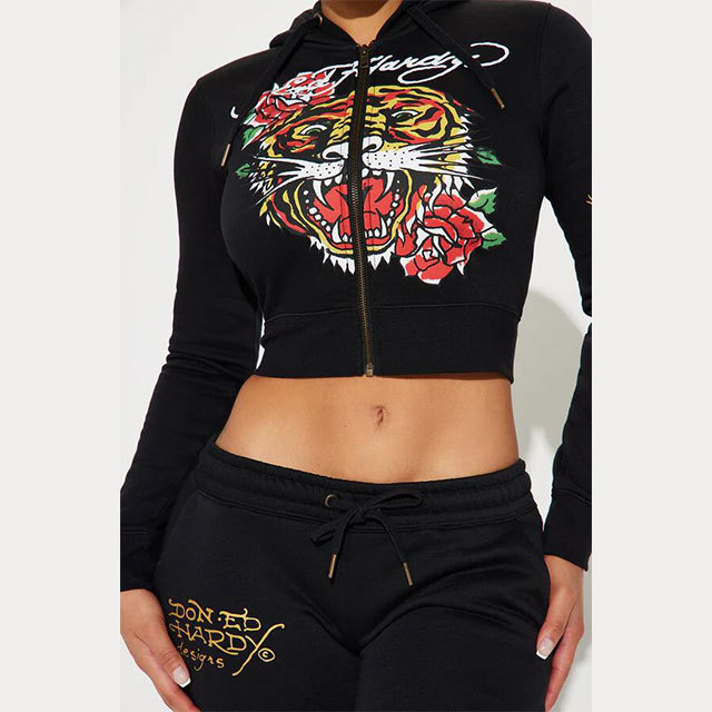 Casual Tiger Pattern Printed Pant Set