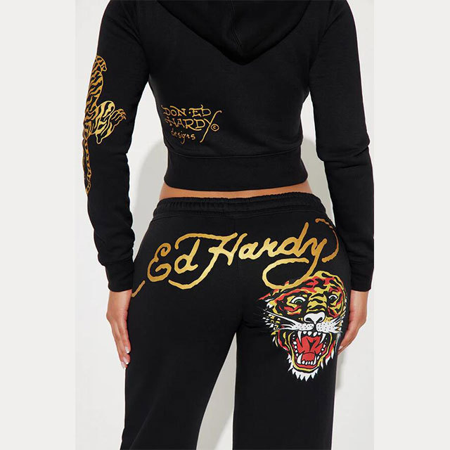 Casual Tiger Pattern Printed Pant Set