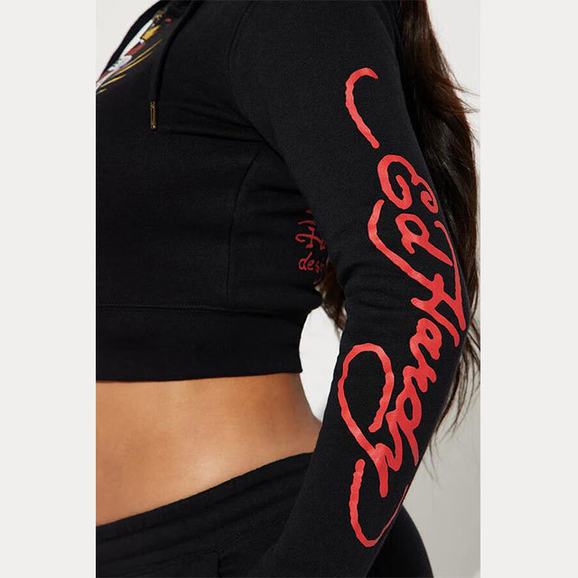 Zip Front Hoodie 2 Pieces Pant Set