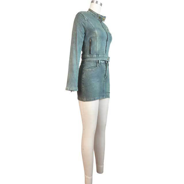 Embroidery Denim Jacket Top Skirt Set