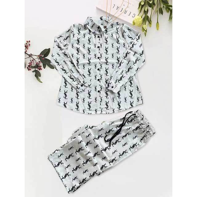 Printed Shirt Top Casual Pants Suit