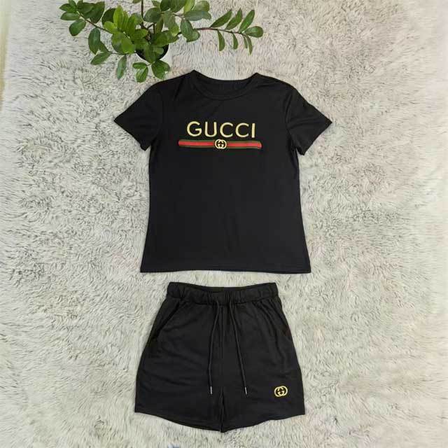 Embroidery Casual Sport Short Set
