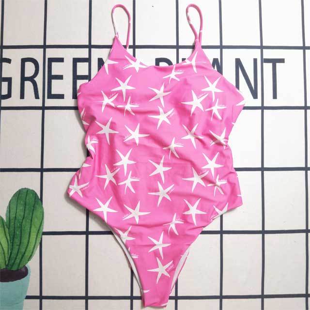 Printed Hollow Out Sexy One Piece