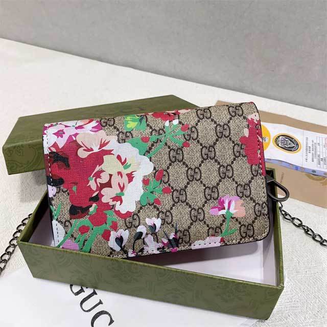 Floral Print Chained Messenger Bag
