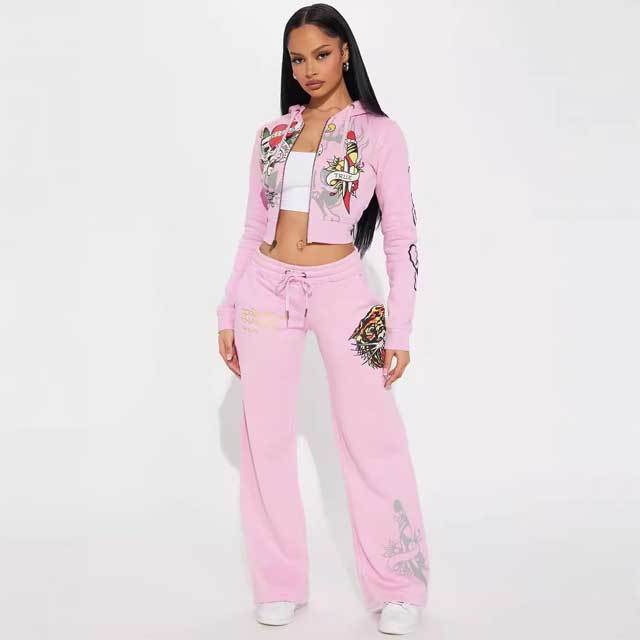 Printed Fashion Fall Tracksuit Set
