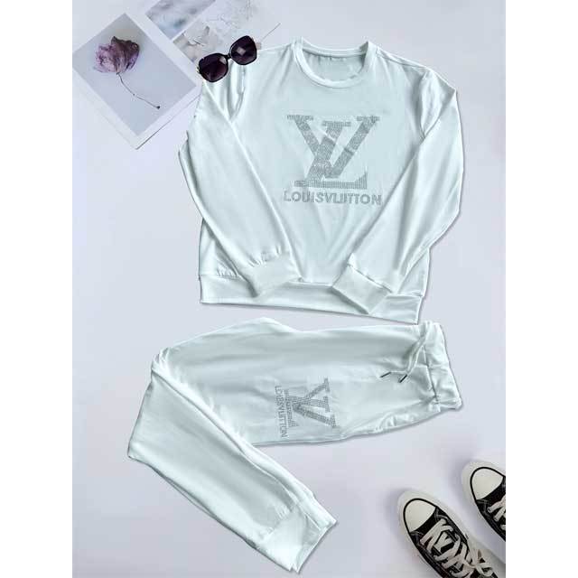 Rhinestones Fall Casual Tracksuit Set