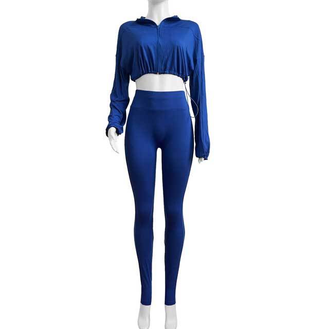 Drawstring Top Casual Jogging Suit
