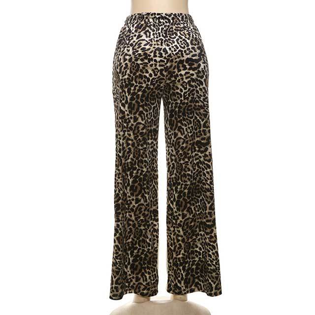 Leopard Print Striped Jogging Pant