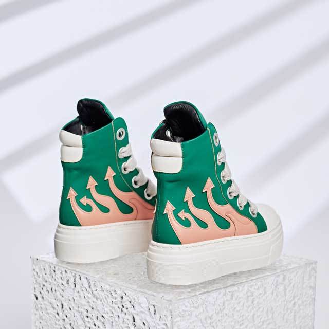 Thick Lace-Up Leather Lovers Sneakers