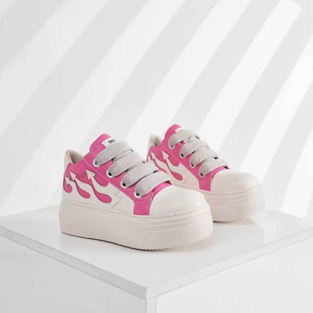 Thick Lace-Up Leather Casual Sneakers