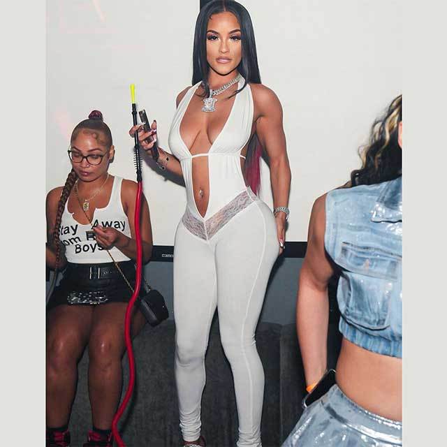 Lace Inset Hollow Out Halter Jumpsuit