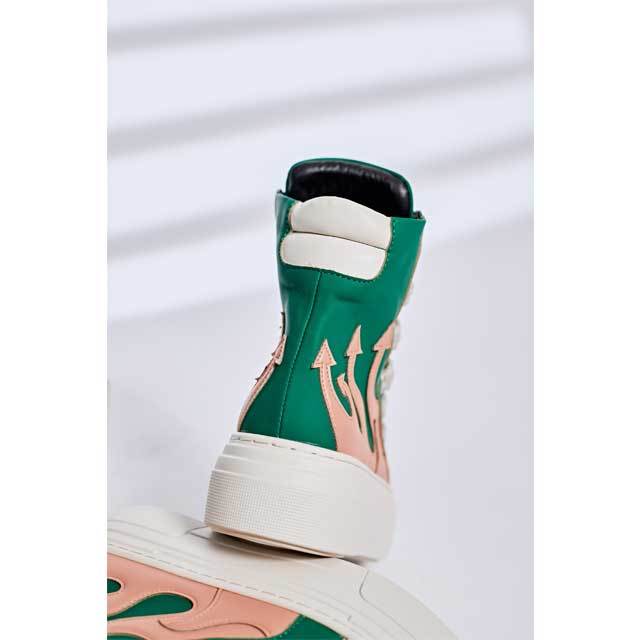 Thick Lace-Up Leather Lovers Sneakers