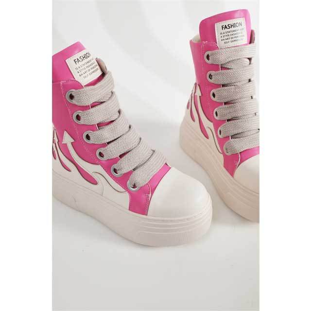 Thick Lace-Up Leather Lovers Sneakers