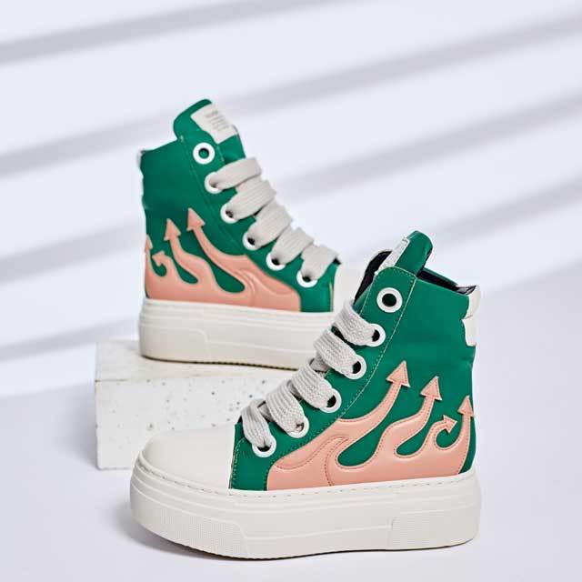Thick Lace-Up Leather Lovers Sneakers