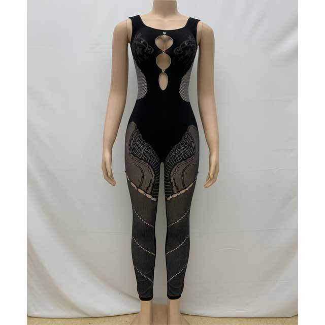Hollow Out Sleeveless Lace Lingerie Jumpsuit